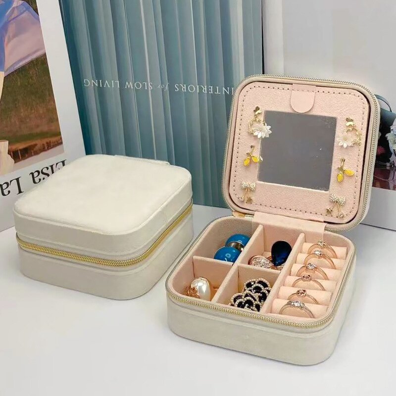 Portable Jewelry Box Manufacturer - Hot Sale with Mirror Velvet Travel Storage
