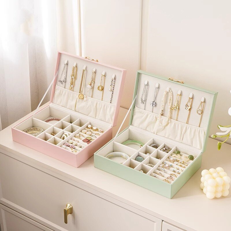 PU Leather Jewelry Box Factory - Stylish Fashion Rectangle Ring Earring Storage