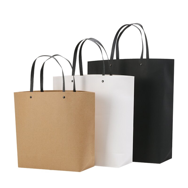 Gift Bag Manufacturer - Wholesale Clothing Handbag Kraft Paper Black White