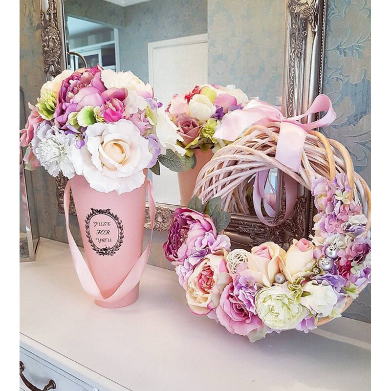 Flower Bucket Manufacturer - Hot Sale Ice Cream Shape Portable Paper Bouquet Box