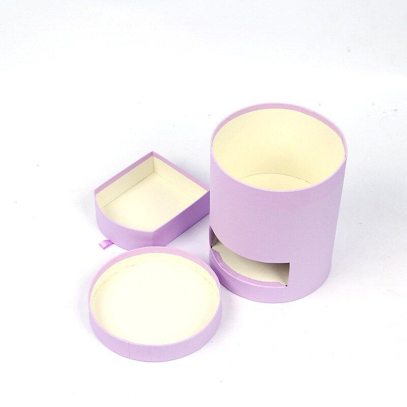 Flower Bucket Factory - Wholesale Double-Layer Cardboard Pink Green Round