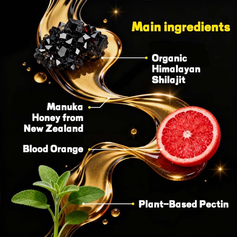 4 in 1 Shilajit Gummies Factory - Wholesale Ashwagandha Cordyceps Maca Roots