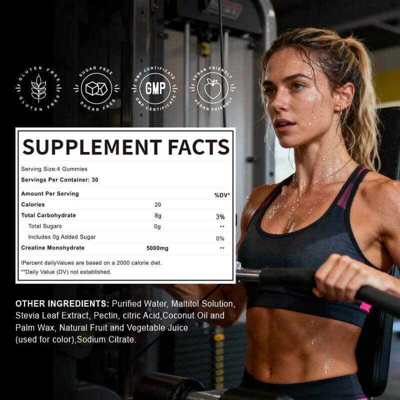 Sports Nutrition Gummies Factory - Free Sample Sugar Free 5000mg Creatine