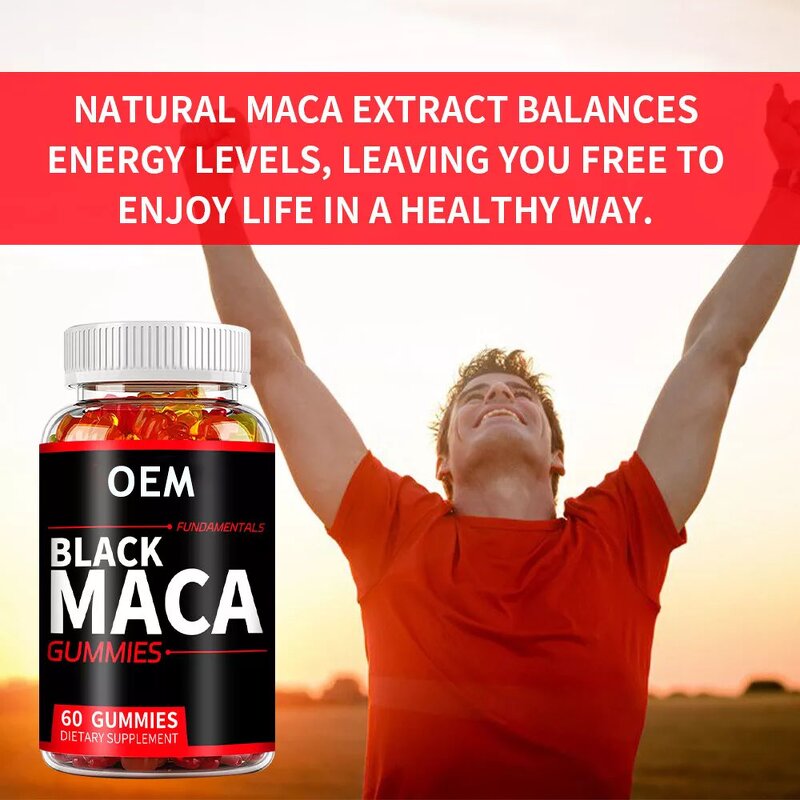Men Energy Boost Gummies Manufacturer - Free Samples Black Maca Root Enhancement