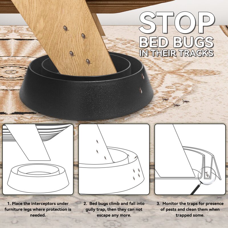 Bed Bug Trap Interceptor Manufacturer - 4-Piece Set Solid PP Over-Coated