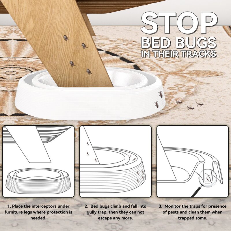 Bed Bug Interceptors Supplier - 4 Pcs PP EPA-Certified Over-Coated