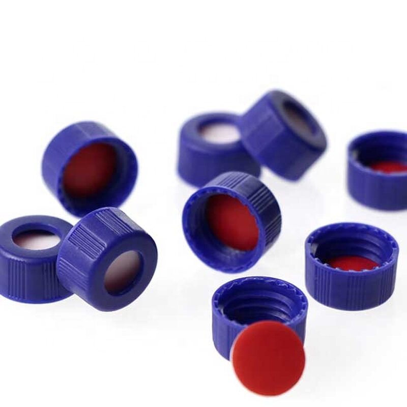 Screw Cap Supplier - Blue Open Top with PTFE Silicone Septa