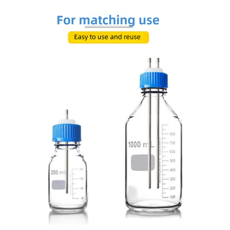 Reagent Bottle Cap Supplier - Blue Silicone Multi-port Feeding