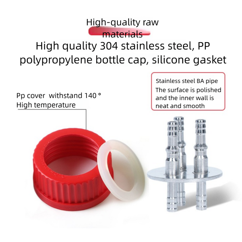 GL45 Reagent Bottle Factory - Stainless Steel Ports Customizable