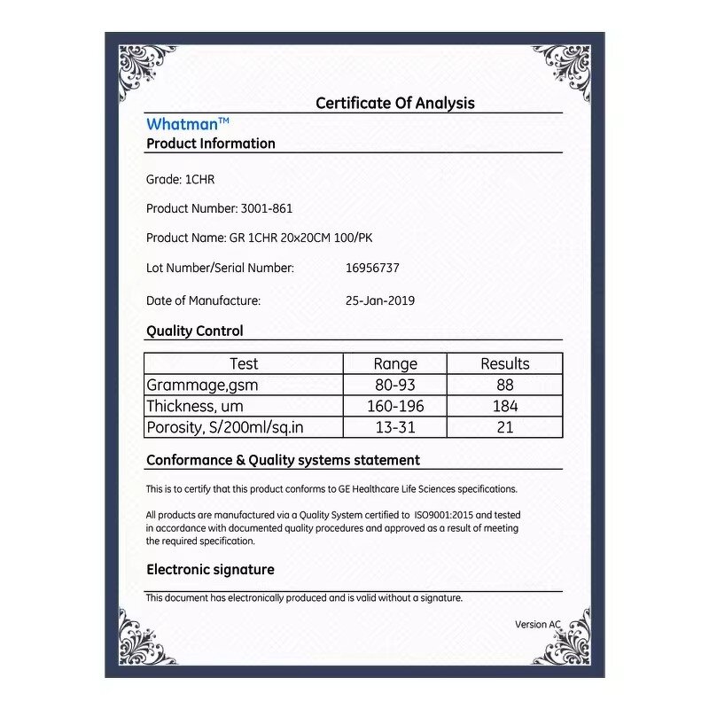 Chromatography Filter Paper Manufacturer - Whatman Brand & Custom