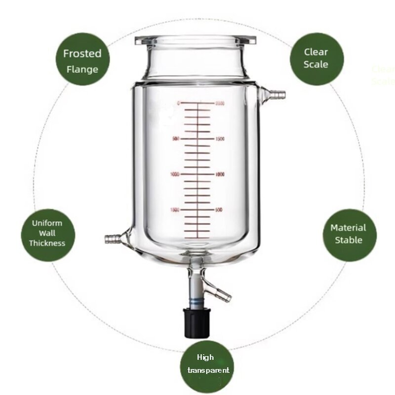 Double-Layer Reactor Flask Supplier - with Discharge Valve 250-10000ml