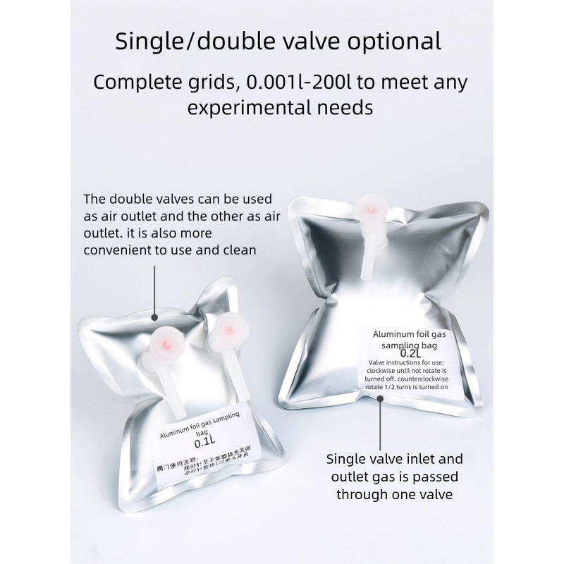 Gas Sampling Bag Manufacturer - Aluminium Foil Single/Double Valve