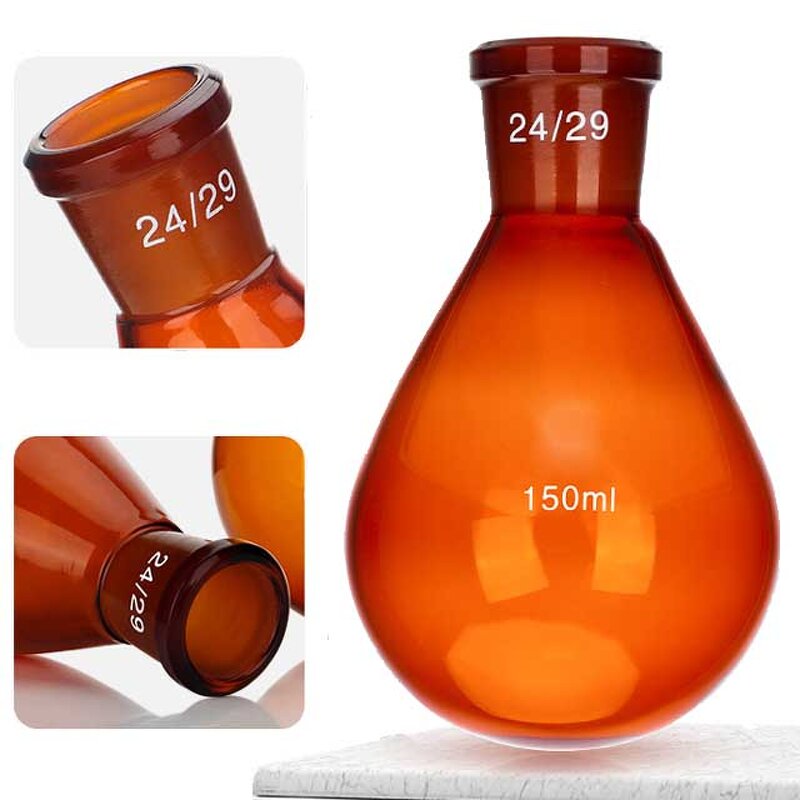 Rotary Flask Supplier - Amber Eggplant Pear Shape 25-3000ml