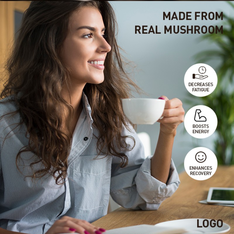 OEM Customized Classic Espresso Herbal Mushroom Coffee Low Price Private Label Factory Instant Powder Dosage Form