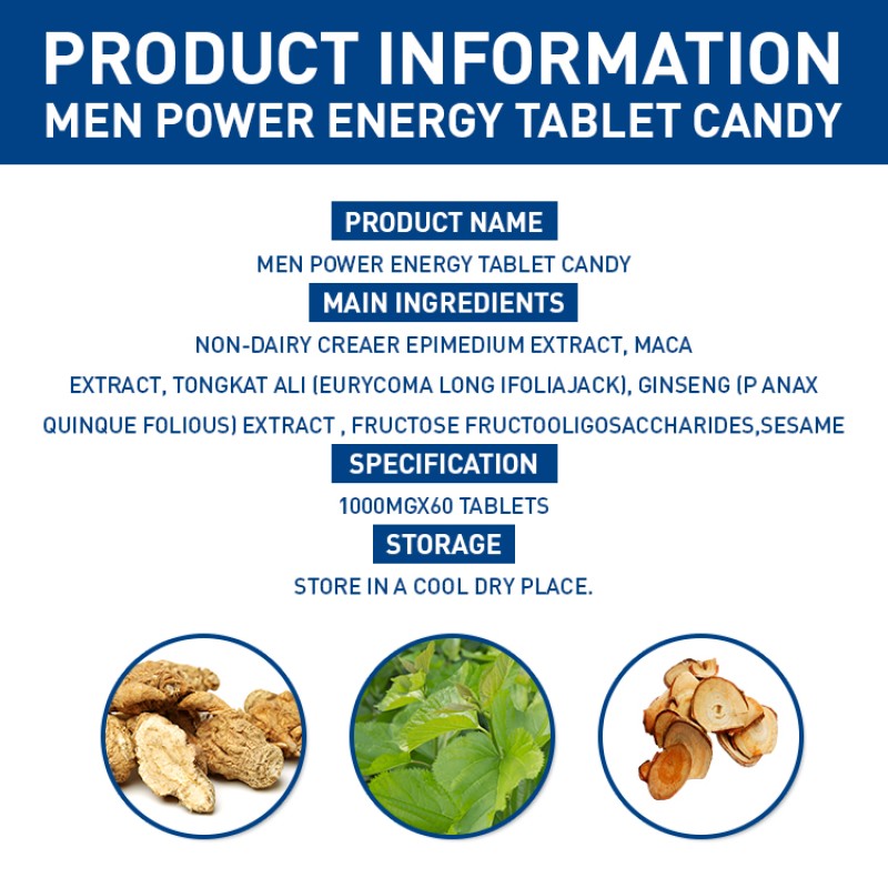 Self Owned Brand Hot Selling Men's Energy Tablet Supplements Enhance Male Strength and Strengthen Kidney Function