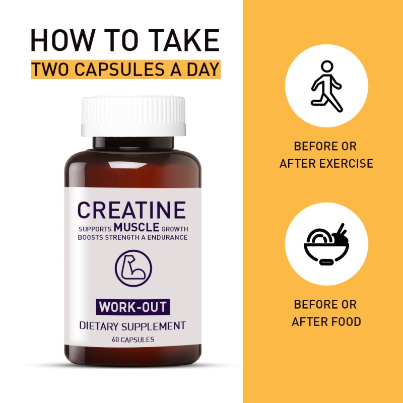 Creatine Energy Supplement Muscle Energy Building Recovery After Exercise Own Brand Sports Nutrition Supplement OEM