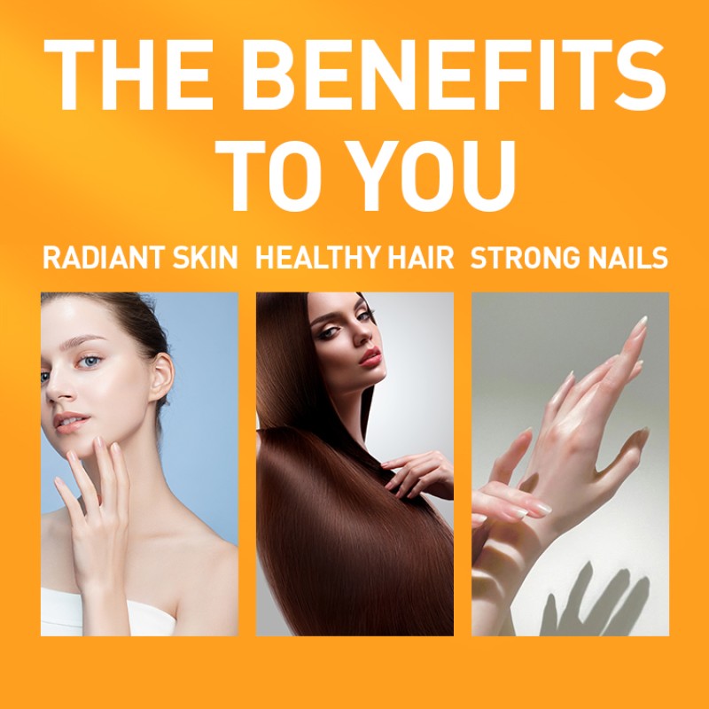 OEM Biotin Collagen Soft Candy Hair Skin Health Glossy Fruit Flavored Soft Candy Supplement