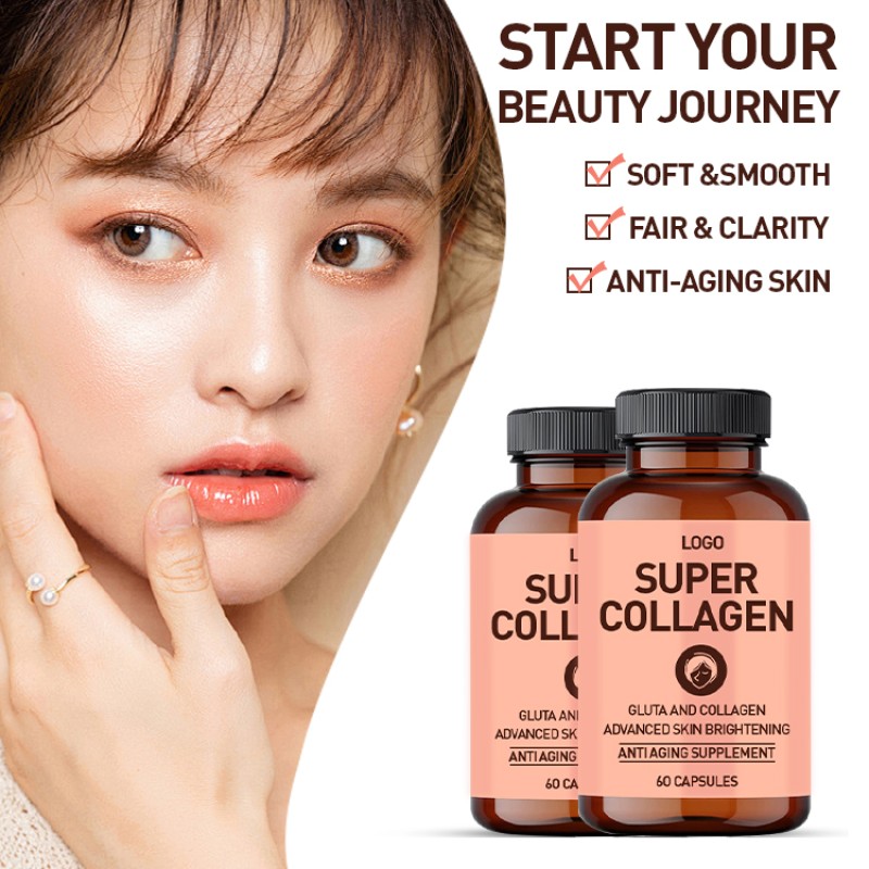 OEM Customized Brand Pure Natural Herbal Supplements for Skin Care and Whitening Pills, Brightening and Supplementing Collagen