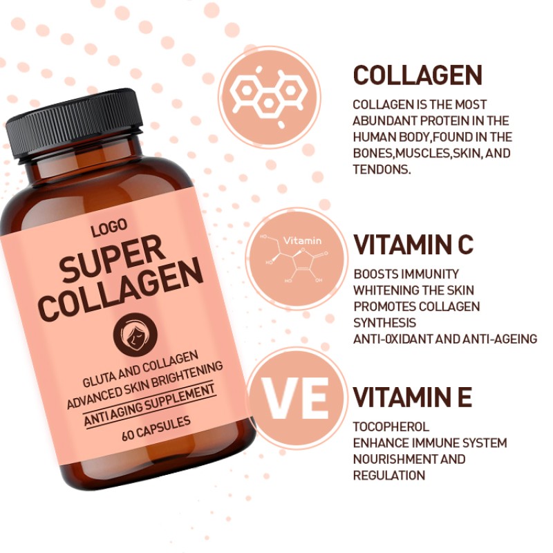 OEM Customized Brand Pure Natural Herbal Supplements for Skin Care and Whitening Pills, Brightening and Supplementing Collagen