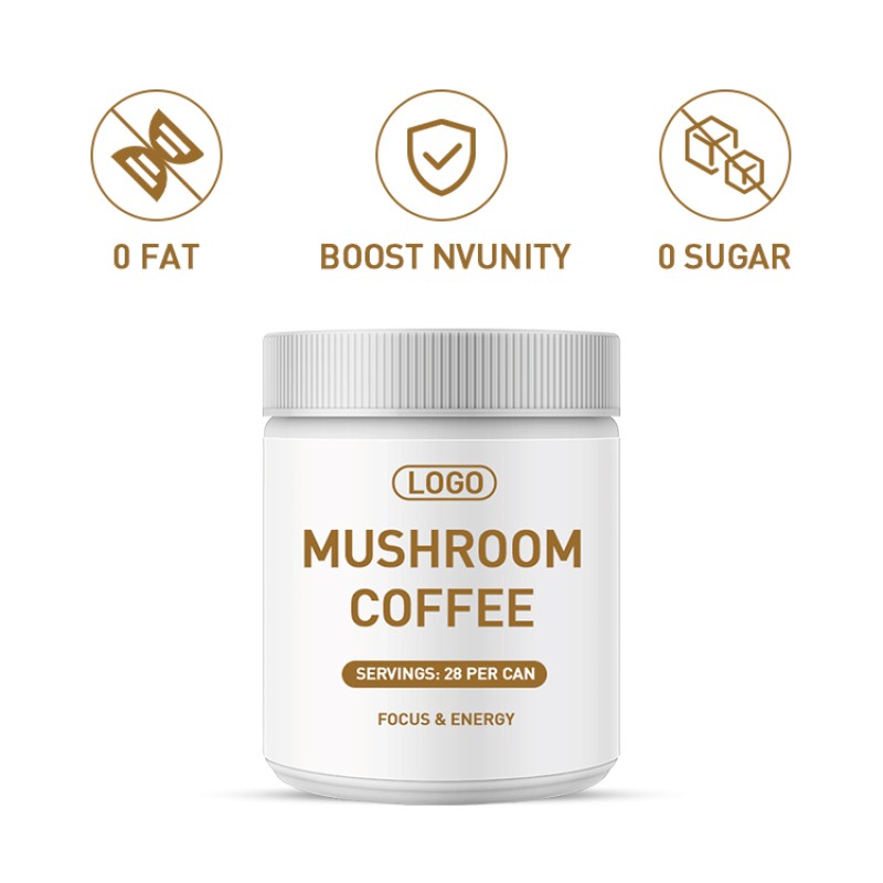OEM Herbal Instant Black Coffee Mushroom Extract Powder, Custom Nutritional Supplements, Immune Support, Fast Production