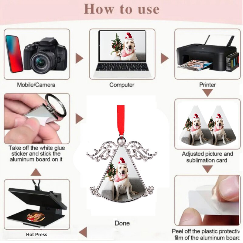 Christmas Ornament Manufacturer - Factory Wholesale DIY Angel Wing Sublimation