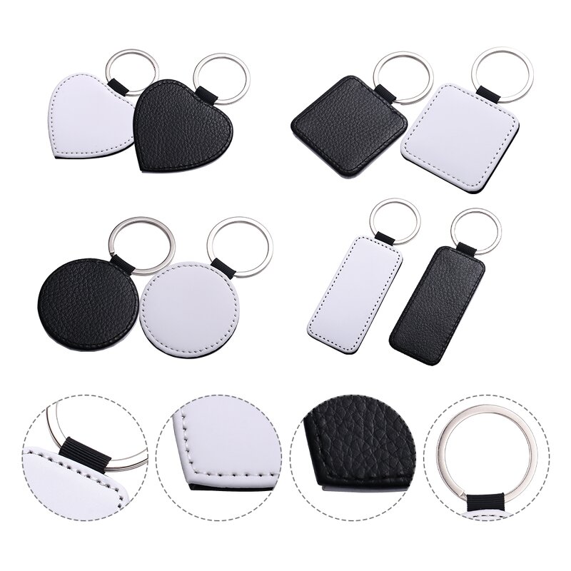 Heart Keychain Manufacturer - Single Sided Pu Leather Sublimation Blank Gift