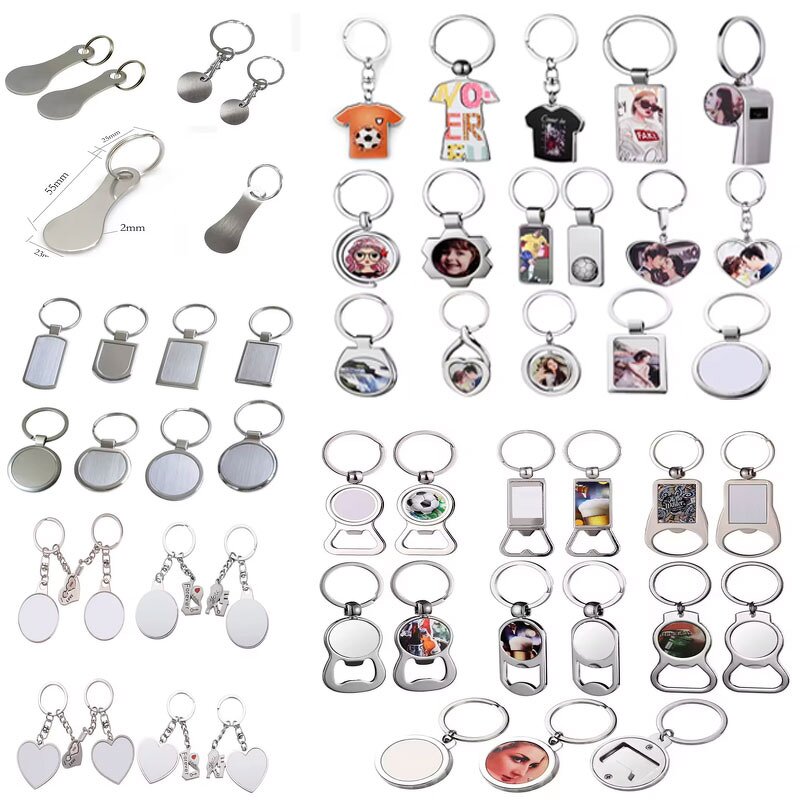 Metal Keychain Manufacturer - DIY Double-sided Rectangle Sublimation Blank