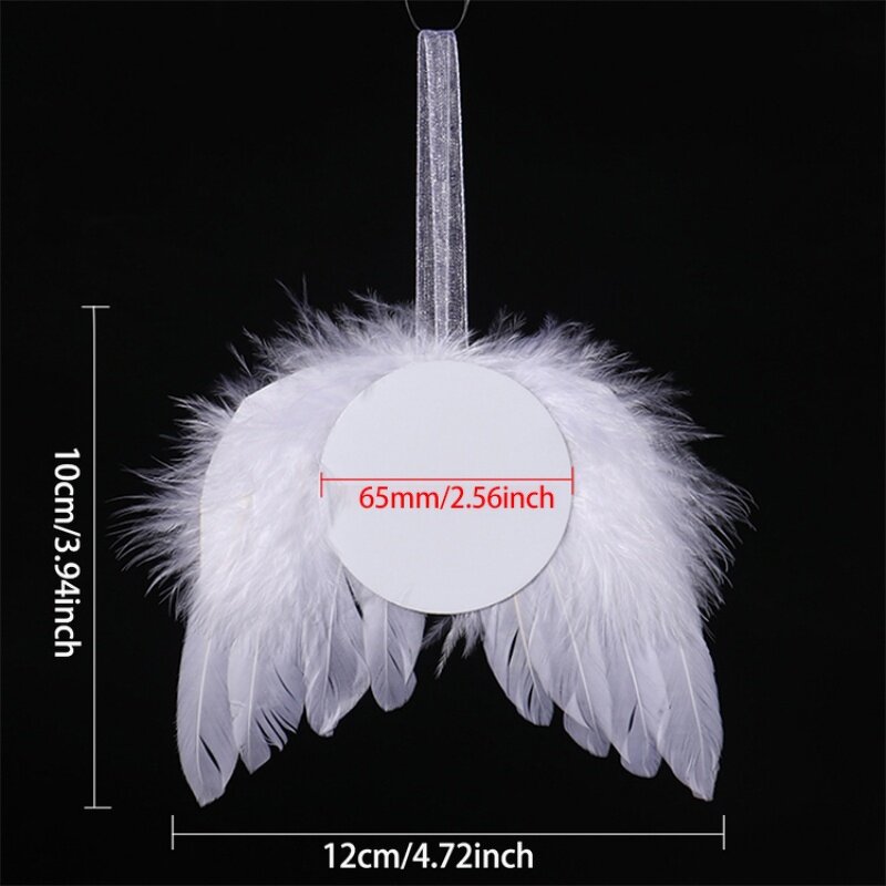 Christmas Pendent Manufacturer - Custom 65mm Sublimation Angel Wings Ornament