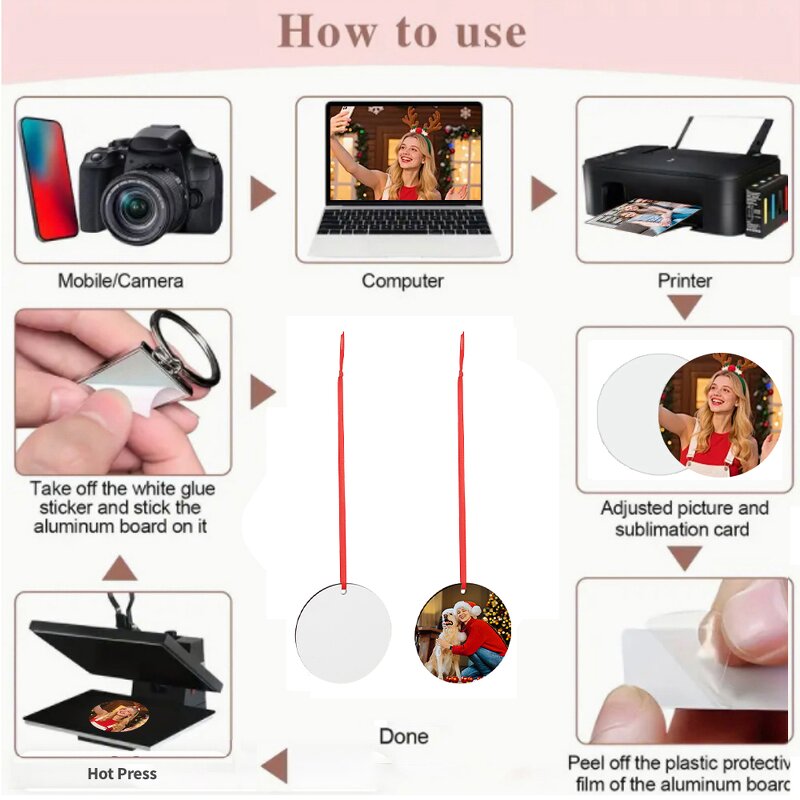 Christmas Ornament Manufacturer - Custom Double-sided MDF Xmas Pendent