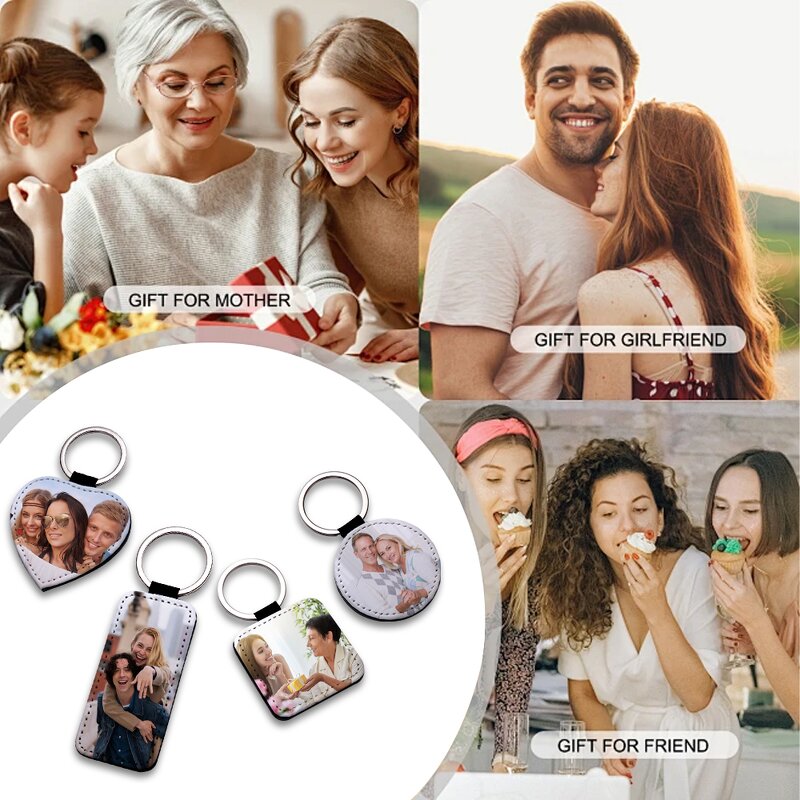 Heart Keychain Manufacturer - Single Sided Pu Leather Sublimation Blank Gift