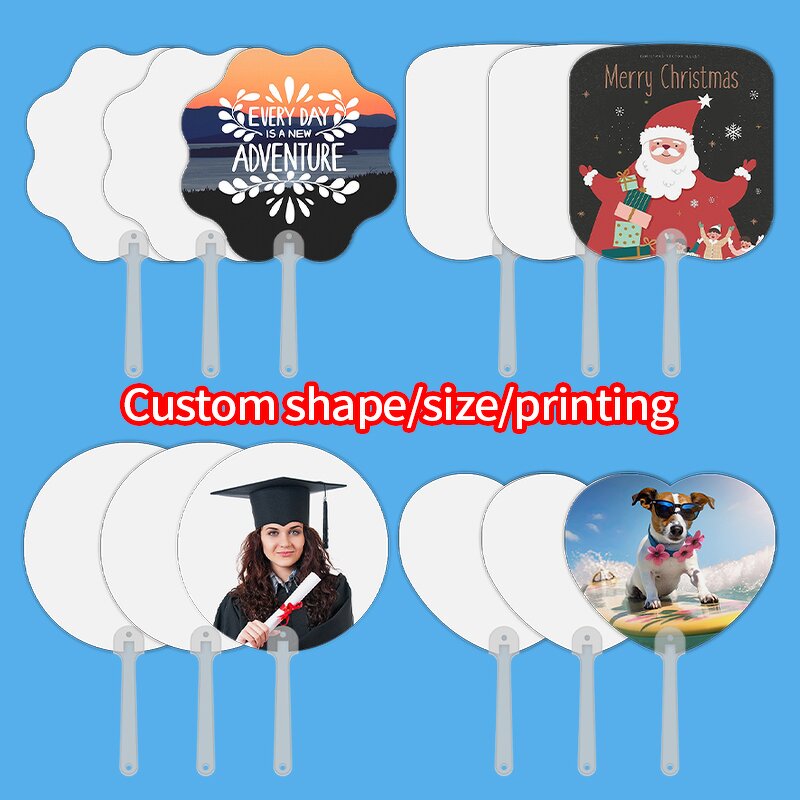 Hand Fan Manufacturer - Wedding PET Plastic Round 17.5CM Sublimation Blank