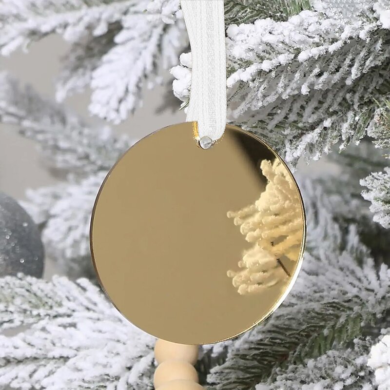 Acrylic Ornament Manufacturer - Custom Round Laser Engraving Blank Mirror