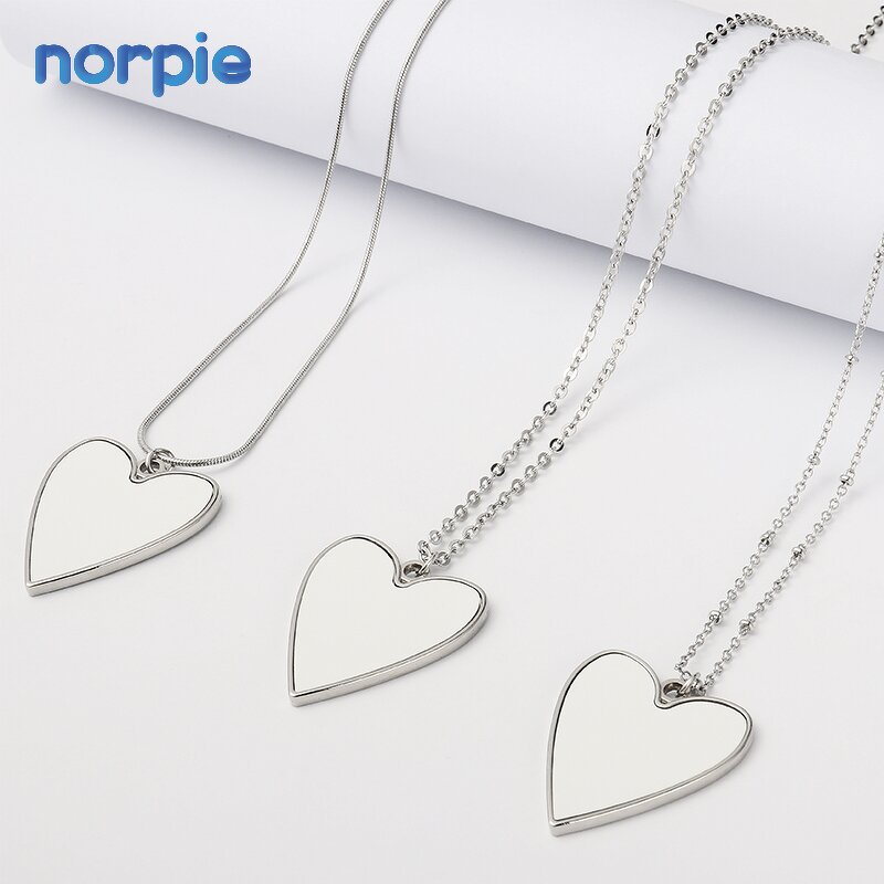 Necklace Manufacturer - Custom Heart Shape Sublimation Metal Necklace