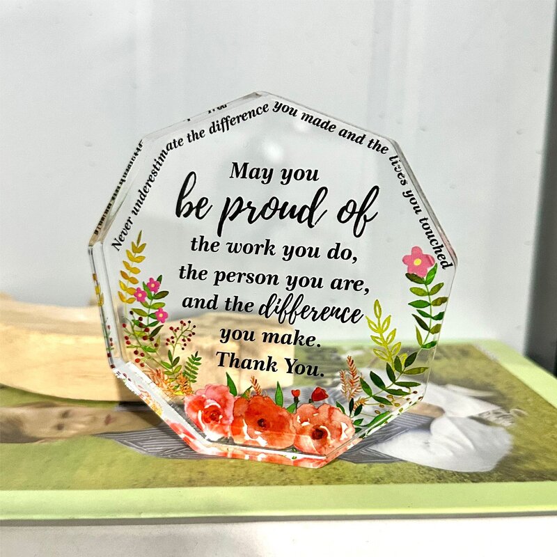 Acrylic Plaque Manufacturer - Custom Birthday Teacher Sublimation Desk Sign