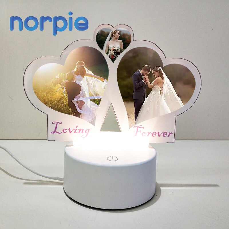 LED Lamp Manufacturer - Sublimation Acrylic Heart LED Lamp USB Display