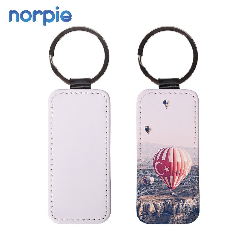 PU Leather Keychain Manufacturer - Sublimation Blank Rectangular Design Keychain
