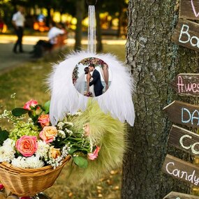 Christmas Pendent Manufacturer - Custom 65mm Sublimation Angel Wings Ornament