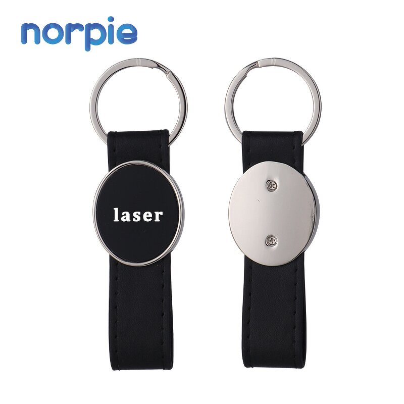 Leather Keychain Manufacturer - Blank Metal Leather Laser Engraving Car Keyring