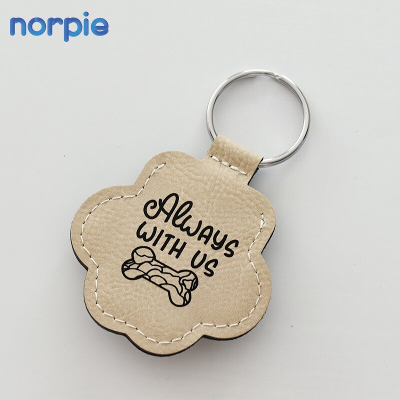 Pet Keychain Manufacturer - Paw Charm Leather Pet Fur Keepsake Keychain
