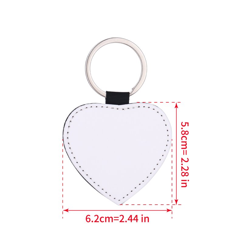 Heart Keychain Manufacturer - Single Sided Pu Leather Sublimation Blank Gift