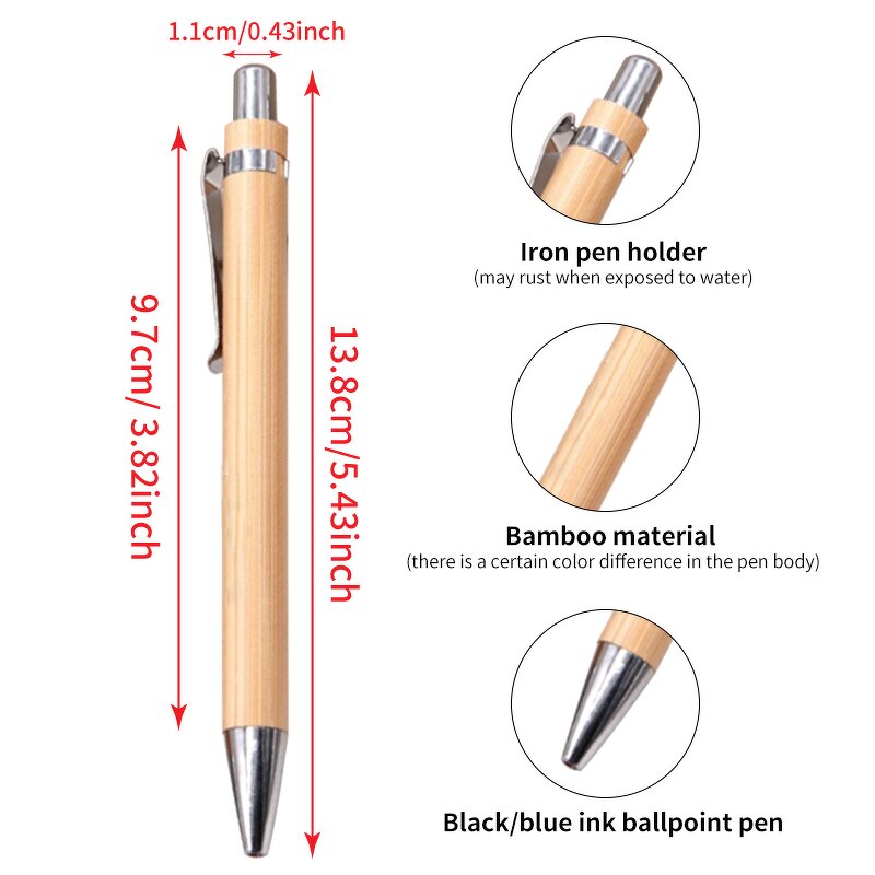 Bamboo Pen Manufacturer - Personalized Laser Blank Bamboo Ballpoint Pen