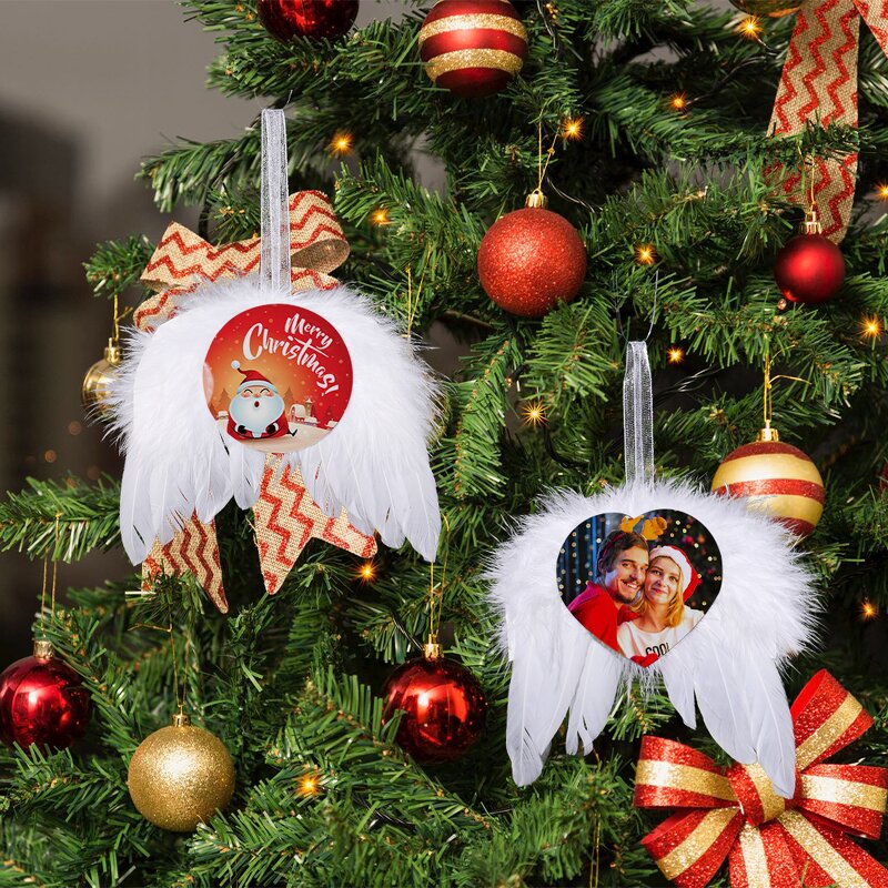Christmas Ornament Manufacturer - Custom LOGO Feather Angel Wings Pendent