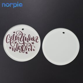 Glass Ornament Manufacturer - Sublimation Tempered Glass 8cm Christmas Gift