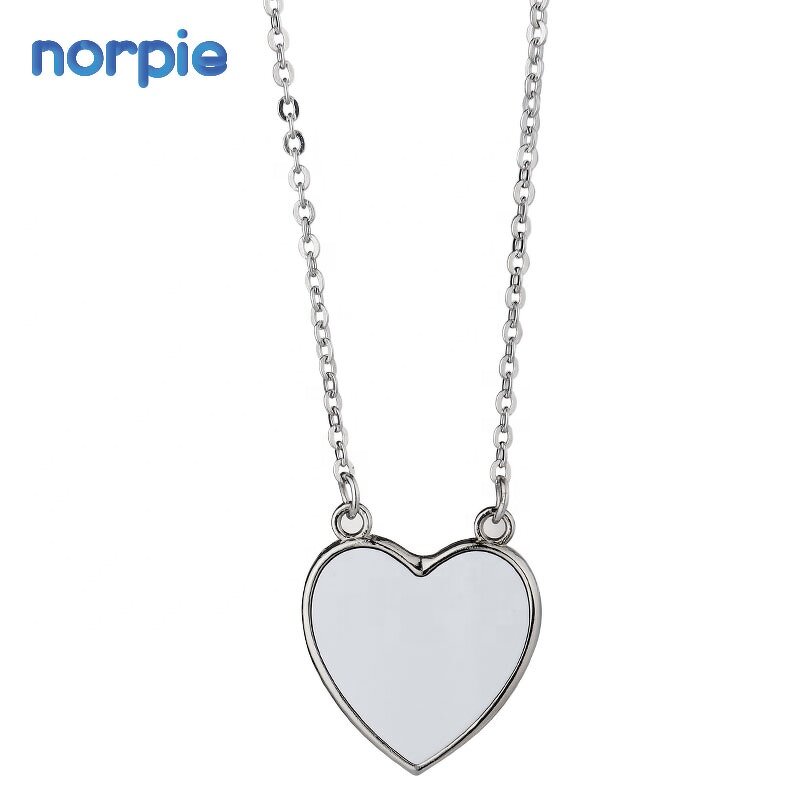 Necklace Manufacturer - Custom Heart Shape Sublimation Metal Necklace