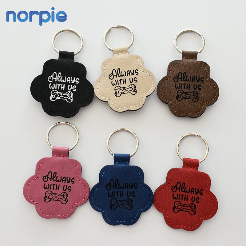 Pet Keychain Manufacturer - Paw Charm Leather Pet Fur Keepsake Keychain