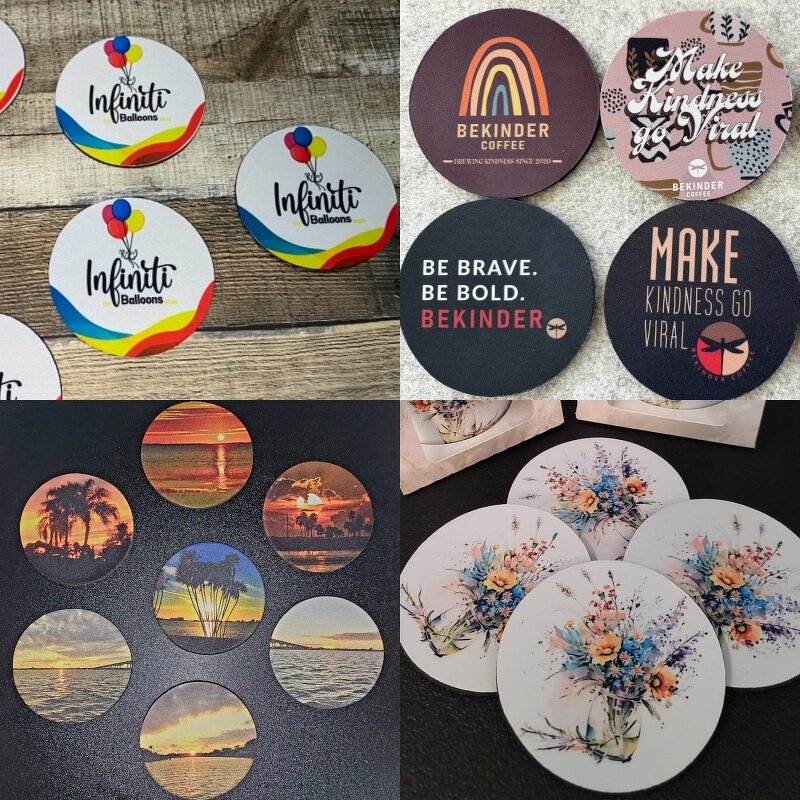 Coaster Manufacturer - Sublimation Blank Round Neoprene Cup Mat Bulk Supply