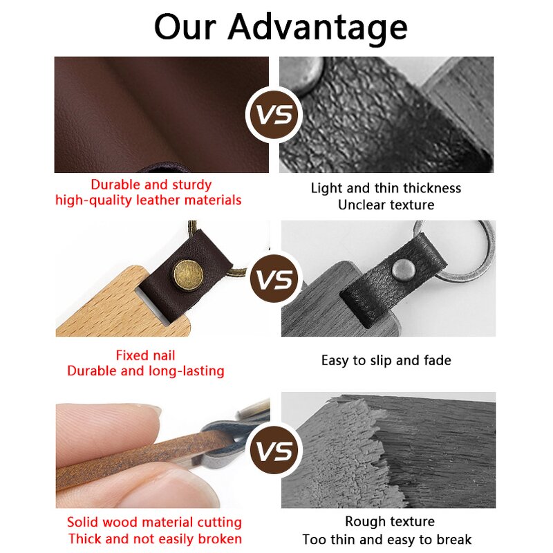 Wood Keychain Manufacturer - Light Custom Laser Engraving Branding Souvenir