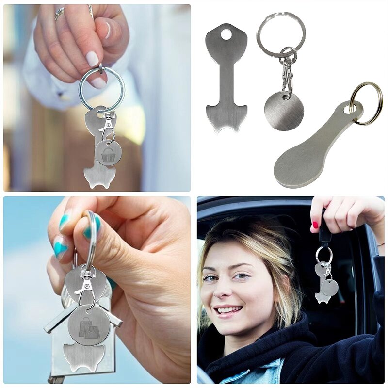Shopping Trolley Keychain Manufacturer - Stainless Steel Portable Key Ring