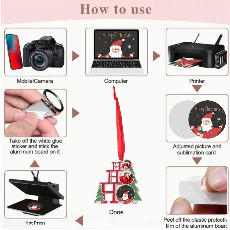 Metal Ornament Manufacturer - Stock Available Sublimation Christmas Pendent