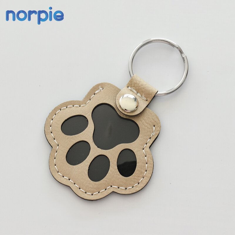 Pet Keychain Manufacturer - Paw Charm Leather Pet Fur Keepsake Keychain